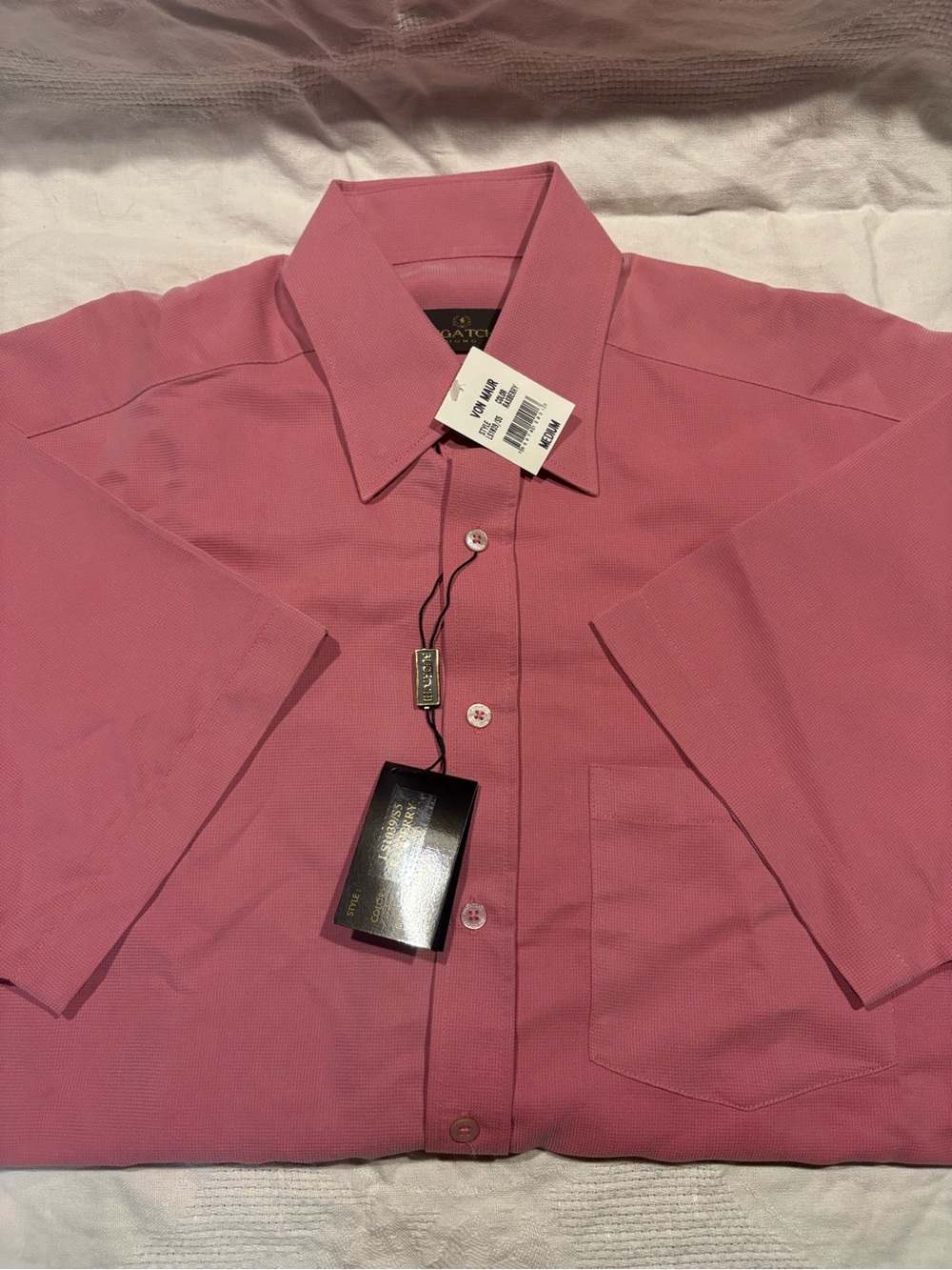Bugatchi Men's Pink Dress Shirt